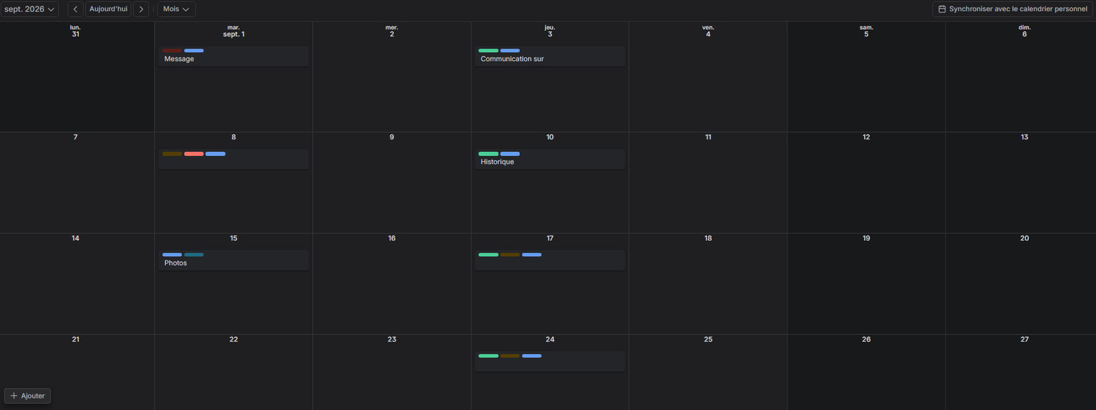 Calendrier éditorial Groupe AIM